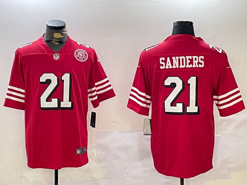 Men San Francisco 49ers #21 Sanders Red 2024 Nike Vapor Limited NFL Jersey style 3